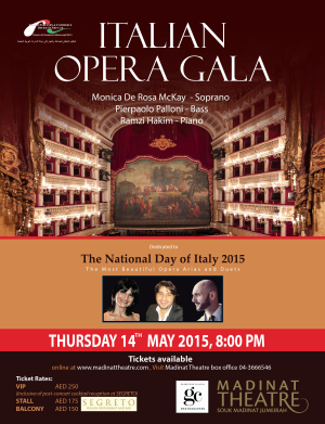 Italian Opera Gala in honor of the Italian National Day 2015 at Madinat Theatre
