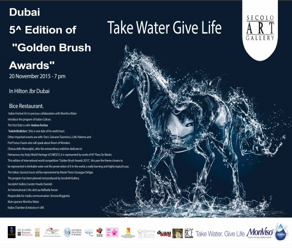 Pennello d'Oro Award Dubai 2015 @ BICE, Hilton, JBR 20 Novembre 2015