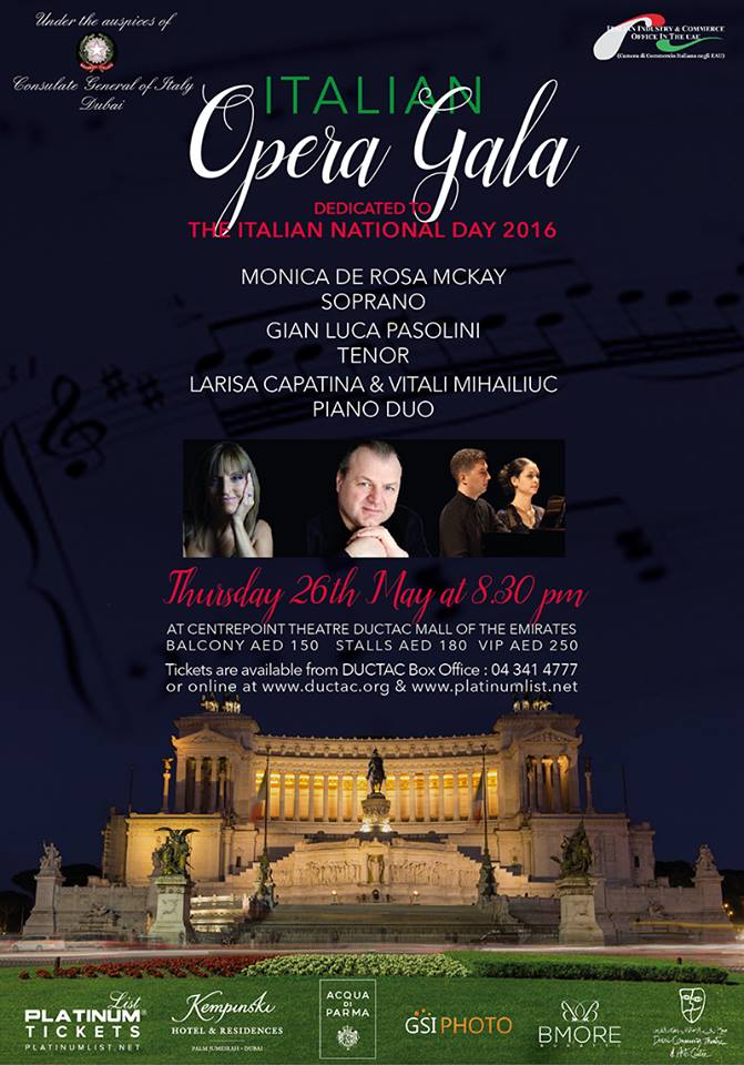 The Italian Opera Gala @ DUCTAC on 26th May 2016