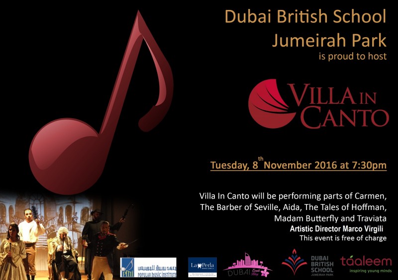 Villa In Canto Opera Night @ Dubai British School Jumeirah Park on 8th Nov 2016