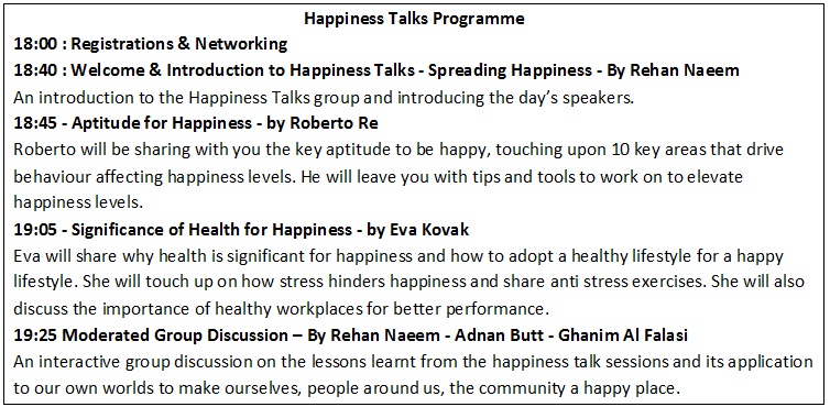 Happiness Talks - Spreading Happiness on 9th January 2017