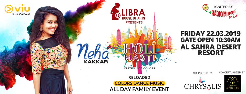 Bollywood Singing Sensation Neha Kakkar to perform live at Holi Masti Event in Dubai