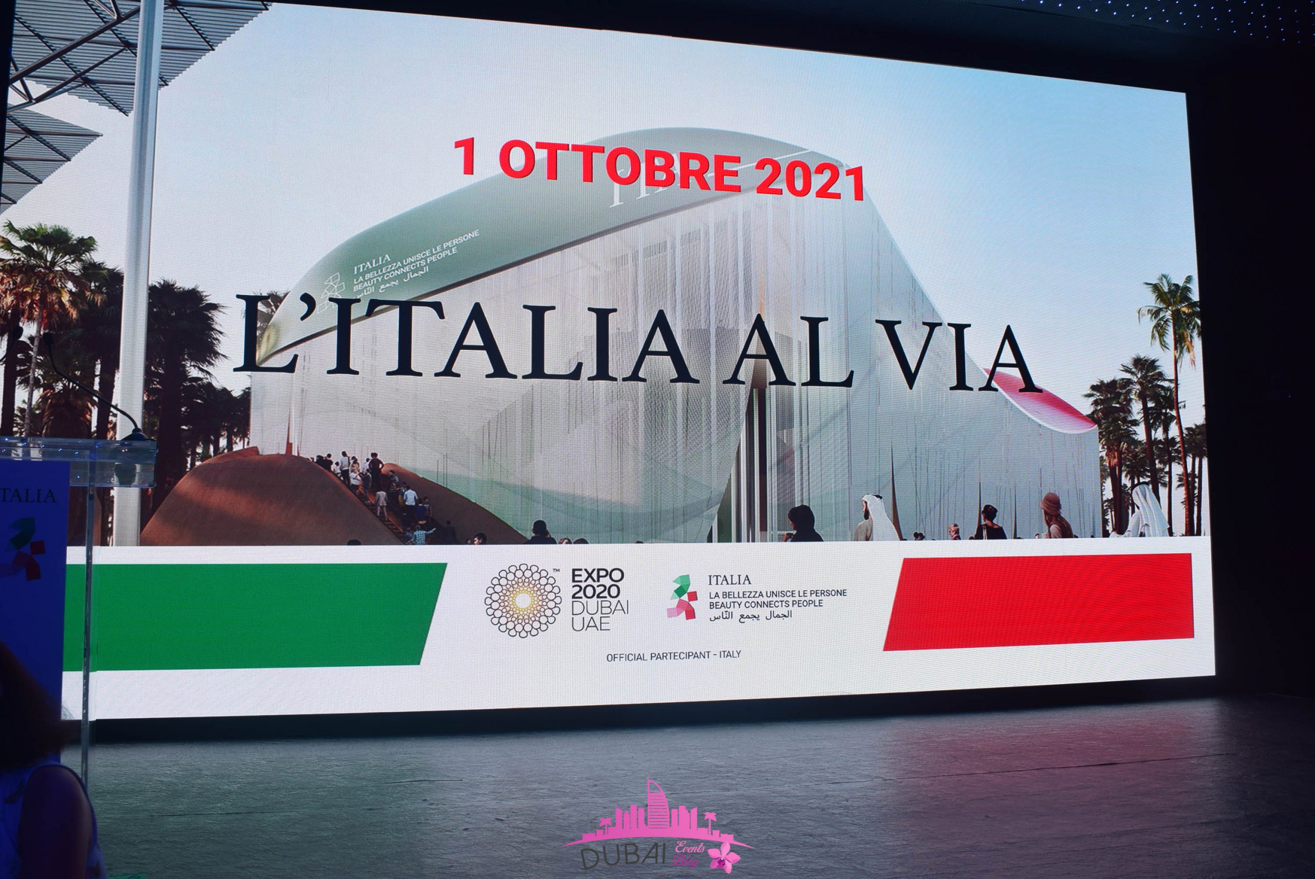 Cerimonia inaugurale del Padiglione Italia ad Expo 2020 Dubai, 1 Ottobre 2021